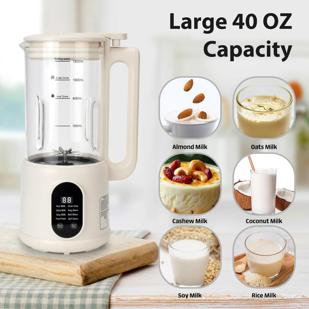 40 Oz Automatic Plant Milk Mak - Soy Milk Maker recension och pris