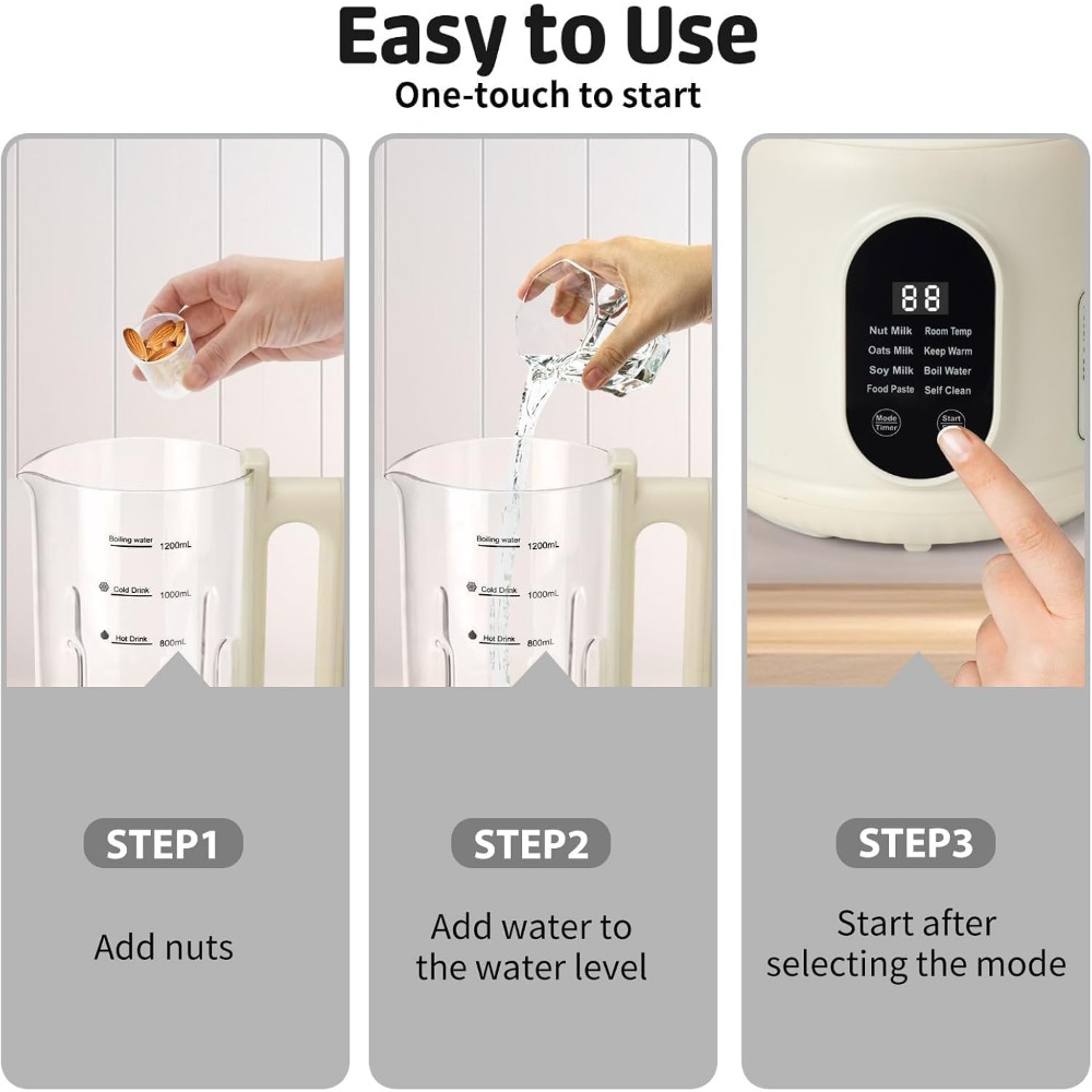 40 Oz Automatic Plant Milk Mak - Soy Milk Maker recension och pris