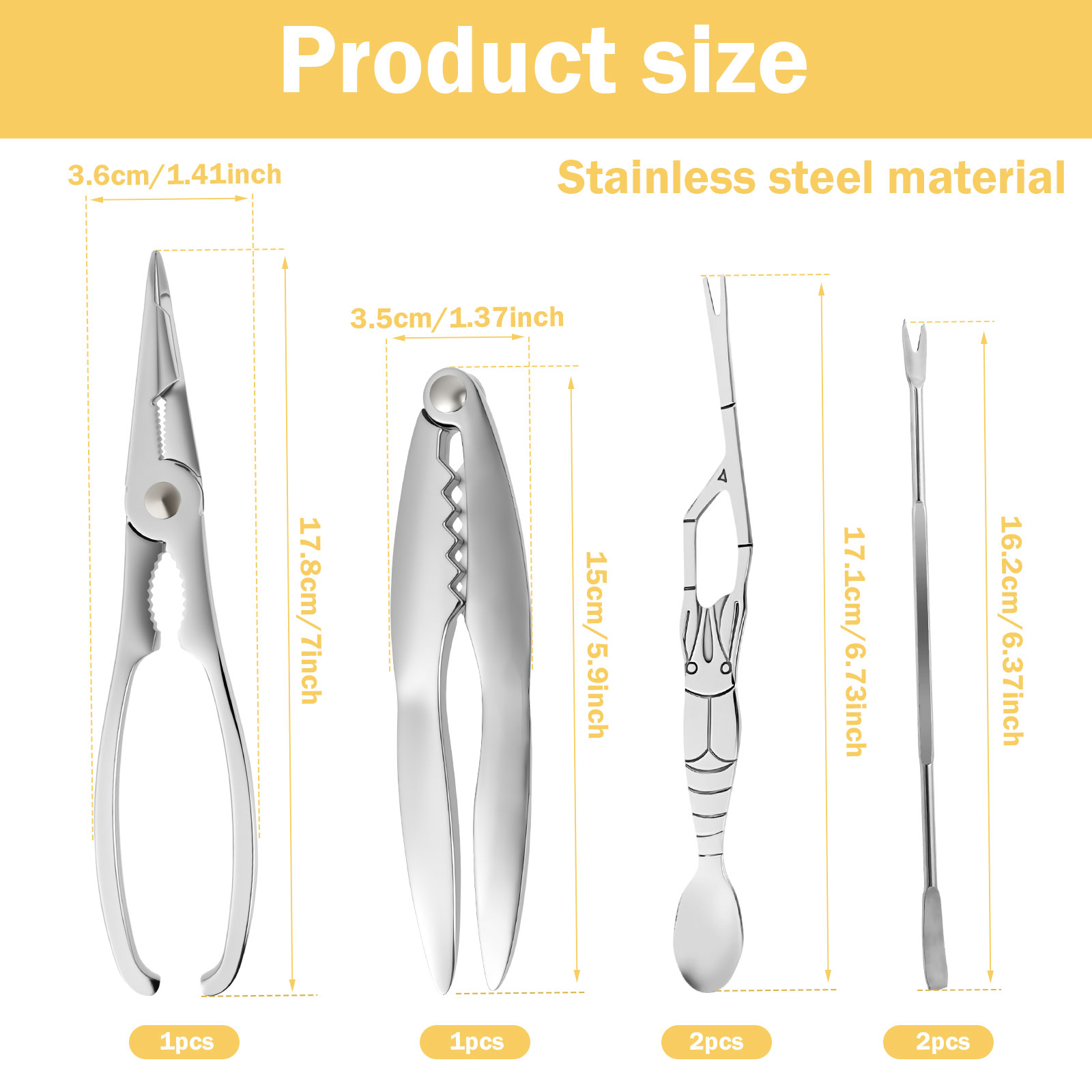 6/9/12Pcs Stainless Steel Seaf - Kitchen Appliances Combo recension och pris