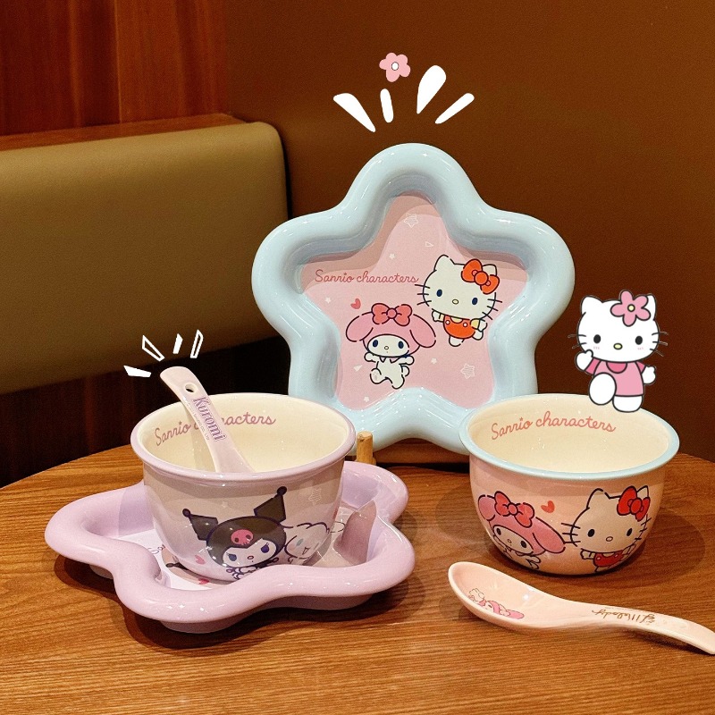 Cartoon Cat Print Ceramic Dinn - Kitchen Appliances Combo recension och pris